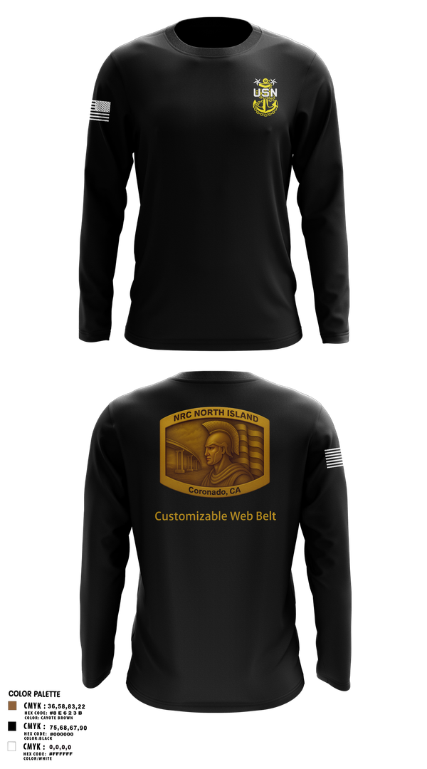 Long Sleeve Performance Shirt, NRC NORTH ISLAND, Navy, Teamtime, Team time, sublimation, custom sports apparel, team uniforms, spirit wear, spiritwear, sports uniforms, custom shirts, team store, custom team store, fundraiser sports, apparel fundraiser