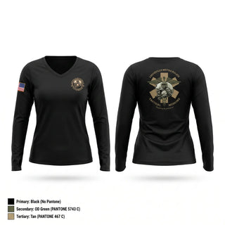 Womens Long Sleeve Vneck Shirt, WCEMS, EMS/EMT, Teamtime, Team time, sublimation, custom sports apparel, team uniforms, spirit wear, spiritwear, sports uniforms, custom shirts, team store, custom team store, fundraiser sports, apparel fundraiser