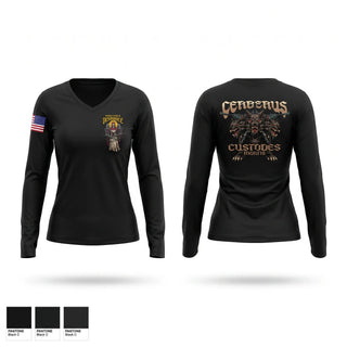 Womens Long Sleeve Vneck Shirt, Cerberus Platoon C 3-6, Army, Teamtime, Team time, sublimation, custom sports apparel, team uniforms, spirit wear, spiritwear, sports uniforms, custom shirts, team store, custom team store, fundraiser sports, apparel fundraiser