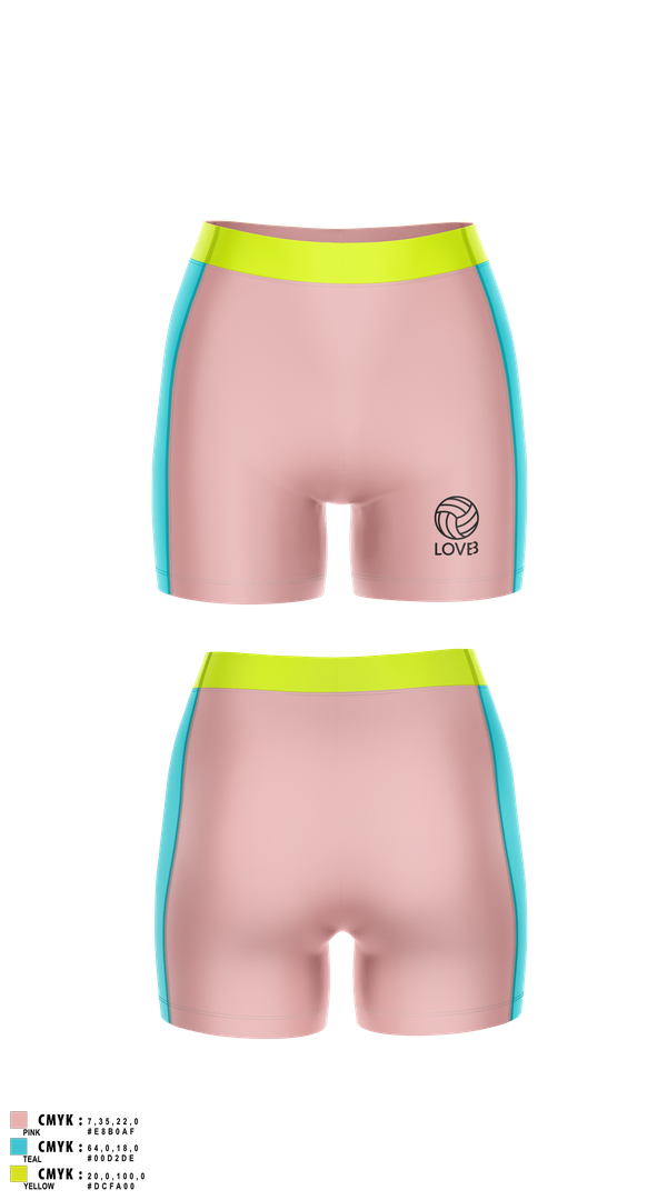 Womens Compression Shorts, LOVB, Women's Volleyball, Teamtime, Team time, sublimation, custom sports apparel, team uniforms, spirit wear, spiritwear, sports uniforms, custom shirts, team store, custom team store, fundraiser sports, apparel fundraiser