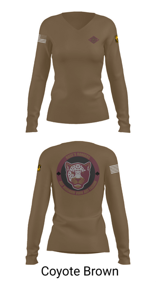 Womens Long Sleeve Vneck Shirt, Ross Rangers, Army, Teamtime, Team time, sublimation, custom sports apparel, team uniforms, spirit wear, spiritwear, sports uniforms, custom shirts, team store, custom team store, fundraiser sports, apparel fundraiser