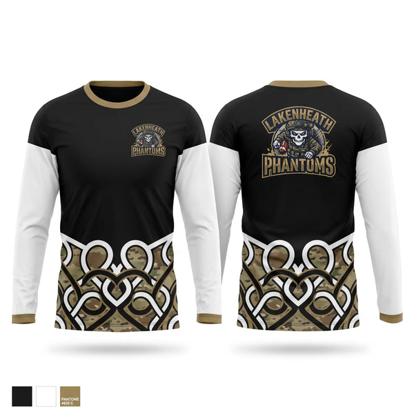 Long Sleeve Performance Shirt, Lakenheath Phantoms, Men's Soccer, Teamtime, Team time, sublimation, custom sports apparel, team uniforms, spirit wear, spiritwear, sports uniforms, custom shirts, team store, custom team store, fundraiser sports, apparel fundraiser