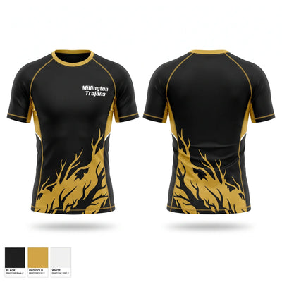Millington Trojans Short Sleeve Rash Guard Shirt - 1