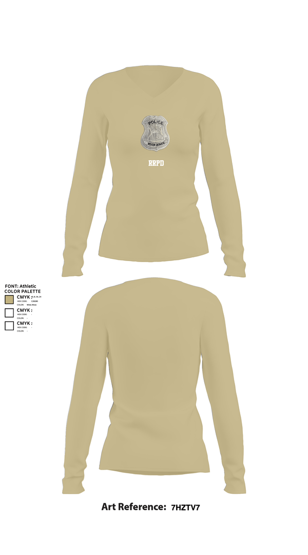 Womens Long Sleeve Vneck Shirt, RRPD, Police, Teamtime, Team time, sublimation, custom sports apparel, team uniforms, spirit wear, spiritwear, sports uniforms, custom shirts, team store, custom team store, fundraiser sports, apparel fundraiser