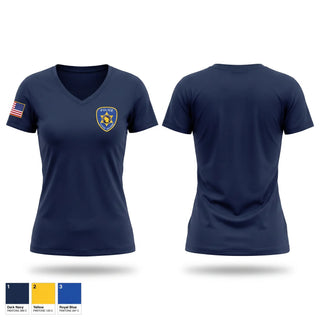 Womens Short Sleeve Vneck Shirt, Village of Clinton Police, Police, Teamtime, Team time, sublimation, custom sports apparel, team uniforms, spirit wear, spiritwear, sports uniforms, custom shirts, team store, custom team store, fundraiser sports, apparel fundraiser