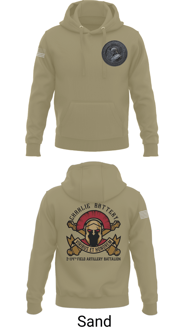 Hoodie, Charlie Battery 2-114th FA, , Teamtime, Team time, sublimation, custom sports apparel, team uniforms, spirit wear, spiritwear, sports uniforms, custom shirts, team store, custom team store, fundraiser sports, apparel fundraiser