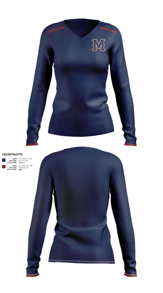 Womens Long Sleeve Vneck Shirt, Madison Academic High School Softball, Softball, Teamtime, Team time, sublimation, custom sports apparel, team uniforms, spirit wear, spiritwear, sports uniforms, custom shirts, team store, custom team store, fundraiser sports, apparel fundraiser