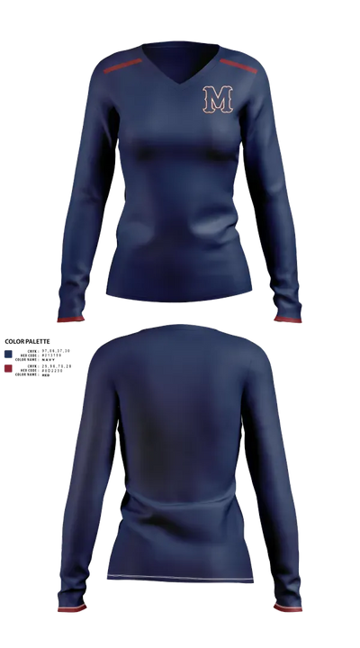Madison Academic High School Softball 93879285 Women's Long Sleeve V-neck Shirt - 21