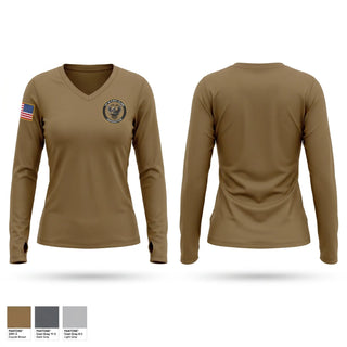 Womens Long Sleeve Vneck Shirt, VP-45, Navy, Teamtime, Team time, sublimation, custom sports apparel, team uniforms, spirit wear, spiritwear, sports uniforms, custom shirts, team store, custom team store, fundraiser sports, apparel fundraiser