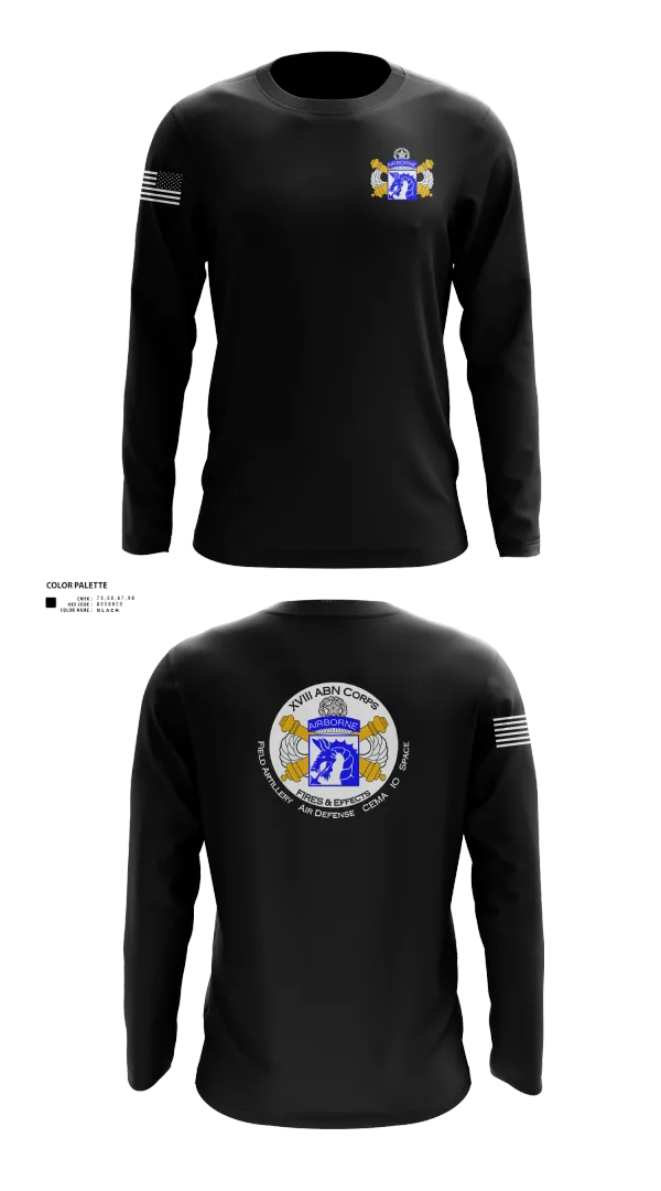 Long Sleeve Performance Shirt, XVIII Airborne Corps G34 FIRES, Army, Teamtime, Team time, sublimation, custom sports apparel, team uniforms, spirit wear, spiritwear, sports uniforms, custom shirts, team store, custom team store, fundraiser sports, apparel fundraiser