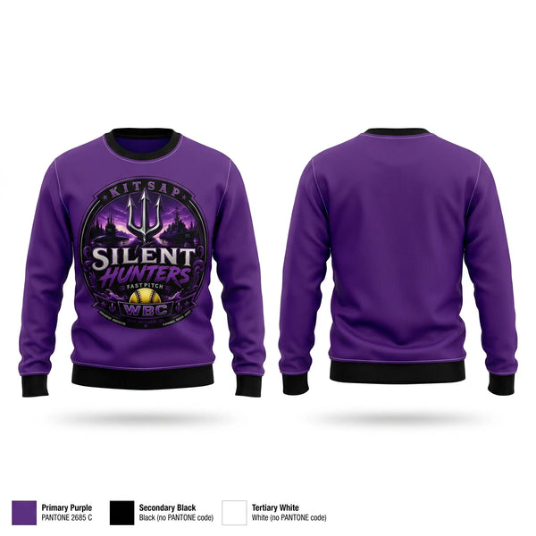 Crew Neck Sweatshirt, WBC Silent Hunters, Softball, Teamtime, Team time, sublimation, custom sports apparel, team uniforms, spirit wear, spiritwear, sports uniforms, custom shirts, team store, custom team store, fundraiser sports, apparel fundraiser