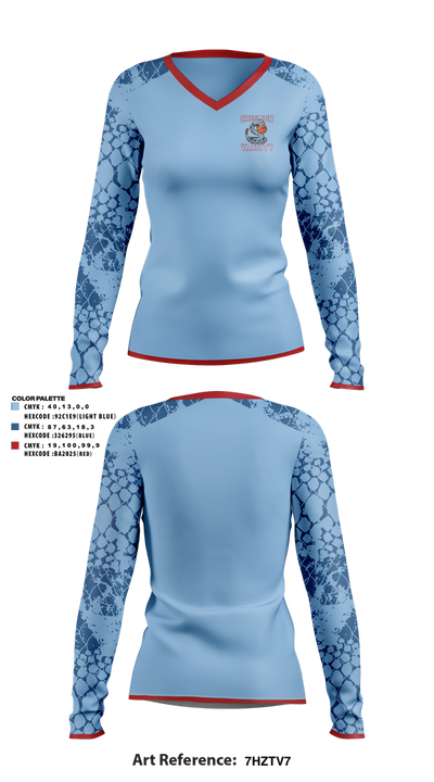 Crismon Rattlers 55873253 Women's Long Sleeve V-neck Shirt - 13