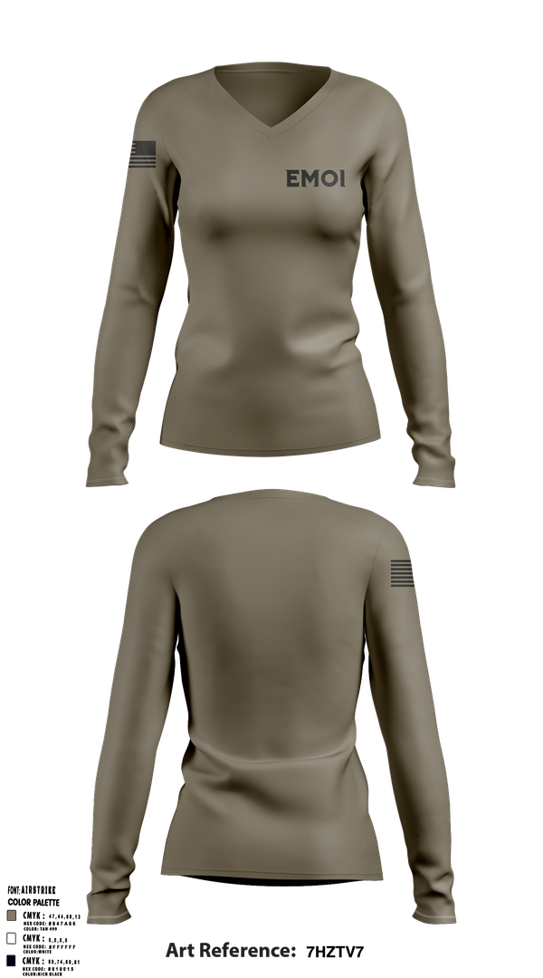 Womens Long Sleeve Vneck Shirt, EM01, Navy, Teamtime, Team time, sublimation, custom sports apparel, team uniforms, spirit wear, spiritwear, sports uniforms, custom shirts, team store, custom team store, fundraiser sports, apparel fundraiser