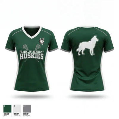 Franklin Academy Huskies 94222835 Women's Short Sleeve V-neck Shirt - 1