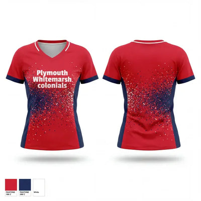 Plymouth Whitemarsh colonials 94500202 Women's Short Sleeve V-neck Shirt - 1