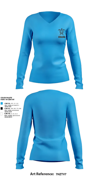 Ohana Volleyball 88809846 Women's Long Sleeve V-neck Shirt - 2