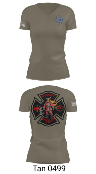 Womens Short Sleeve Vneck Shirt, Richfield Township Fire, Fire Department, Teamtime, Team time, sublimation, custom sports apparel, team uniforms, spirit wear, spiritwear, sports uniforms, custom shirts, team store, custom team store, fundraiser sports, apparel fundraiser