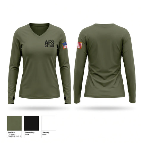 Womens Long Sleeve Vneck Shirt, AFS, Police, Teamtime, Team time, sublimation, custom sports apparel, team uniforms, spirit wear, spiritwear, sports uniforms, custom shirts, team store, custom team store, fundraiser sports, apparel fundraiser