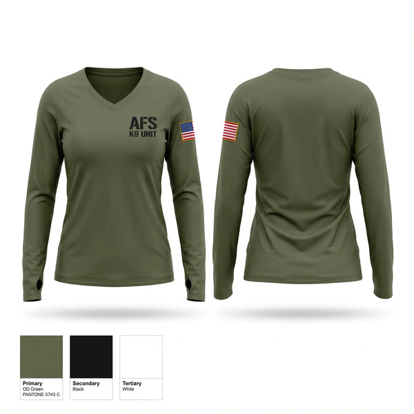 Womens Long Sleeve Vneck Shirt, AFS, Police, Teamtime, Team time, sublimation, custom sports apparel, team uniforms, spirit wear, spiritwear, sports uniforms, custom shirts, team store, custom team store, fundraiser sports, apparel fundraiser
