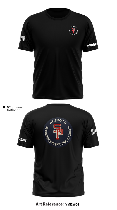 AFJROTC MS-081 DRONE TEAM 88778530 Short Sleeve Performance Shirt - 223