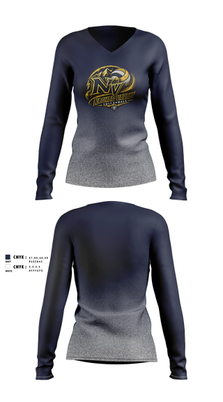Womens Long Sleeve Vneck Shirt, Naches Valley Ranger Track & Field, Track & Field, Teamtime, Team time, sublimation, custom sports apparel, team uniforms, spirit wear, spiritwear, sports uniforms, custom shirts, team store, custom team store, fundraiser sports, apparel fundraiser