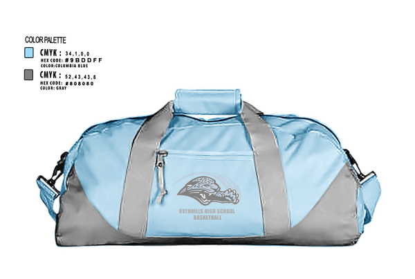 Duffle Bag, Overhills High School Basketball, Men's Basketball, Teamtime, Team time, sublimation, custom sports apparel, team uniforms, spirit wear, spiritwear, sports uniforms, custom shirts, team store, custom team store, fundraiser sports, apparel fundraiser