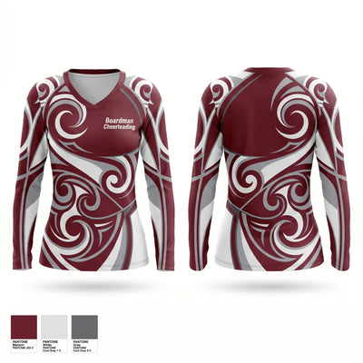 Boardman Cheerleading Women's Long Sleeve V-neck Shirt - 1