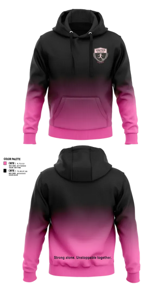 Hoodie, United Donna, Women's Soccer, Teamtime, Team time, sublimation, custom sports apparel, team uniforms, spirit wear, spiritwear, sports uniforms, custom shirts, team store, custom team store, fundraiser sports, apparel fundraiser
