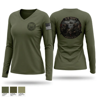 Womens Long Sleeve Vneck Shirt, 2/5 TRAP 1, Marines, Teamtime, Team time, sublimation, custom sports apparel, team uniforms, spirit wear, spiritwear, sports uniforms, custom shirts, team store, custom team store, fundraiser sports, apparel fundraiser