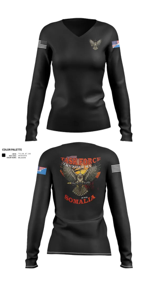 Womens Long Sleeve Vneck Shirt, TFThunderHawk, Army, Teamtime, Team time, sublimation, custom sports apparel, team uniforms, spirit wear, spiritwear, sports uniforms, custom shirts, team store, custom team store, fundraiser sports, apparel fundraiser