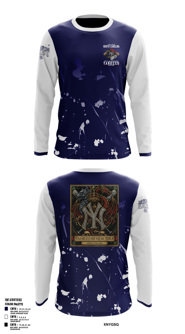 Long Sleeve Performance Shirt, New York Yankees, Baseball, Teamtime, Team time, sublimation, custom sports apparel, team uniforms, spirit wear, spiritwear, sports uniforms, custom shirts, team store, custom team store, fundraiser sports, apparel fundraiser