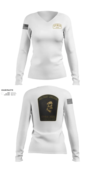 Syria linguist 93457826 Women's Long Sleeve V-neck Shirt - 41