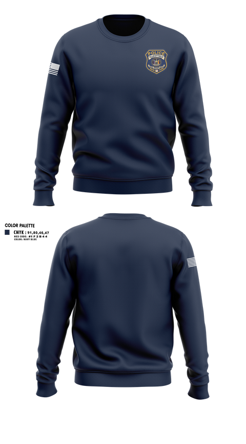 Crew Neck Sweatshirt, Ellicottville Police Department, Police, Teamtime, Team time, sublimation, custom sports apparel, team uniforms, spirit wear, spiritwear, sports uniforms, custom shirts, team store, custom team store, fundraiser sports, apparel fundraiser