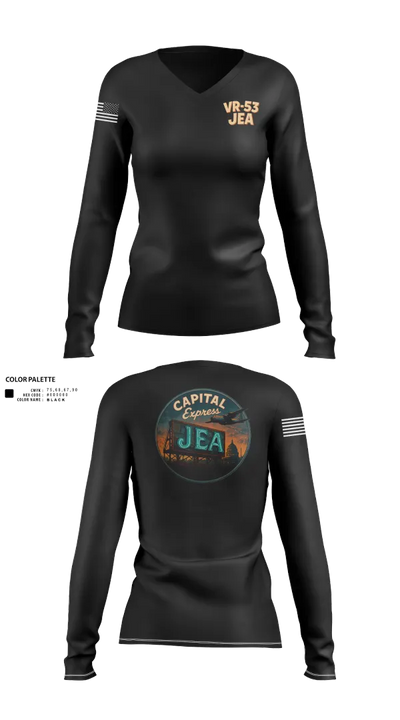 VR-53 68911207 Women's Long Sleeve V-neck Shirt - 30