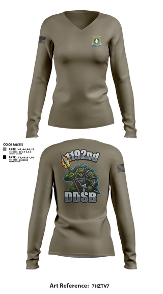 Womens Long Sleeve Vneck Shirt, 1192nd DDSB, Army, Teamtime, Team time, sublimation, custom sports apparel, team uniforms, spirit wear, spiritwear, sports uniforms, custom shirts, team store, custom team store, fundraiser sports, apparel fundraiser