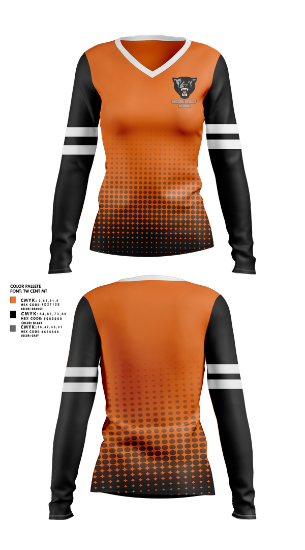 Womens Long Sleeve Vneck Shirt, Second Street School, Spirit Store, Teamtime, Team time, sublimation, custom sports apparel, team uniforms, spirit wear, spiritwear, sports uniforms, custom shirts, team store, custom team store, fundraiser sports, apparel fundraiser