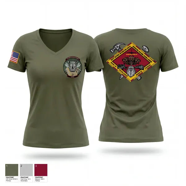 Womens Short Sleeve Vneck Shirt, 1st CRR, Marines, Teamtime, Team time, sublimation, custom sports apparel, team uniforms, spirit wear, spiritwear, sports uniforms, custom shirts, team store, custom team store, fundraiser sports, apparel fundraiser