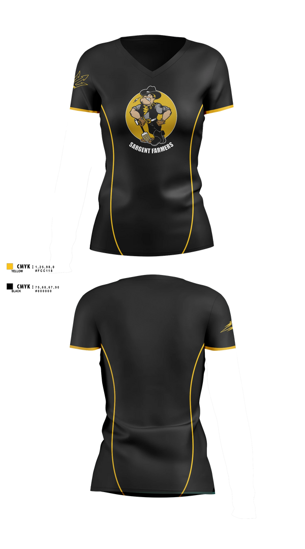 Womens Short Sleeve Vneck Shirt, Sargent Farmers, Spirit Store, Teamtime, Team time, sublimation, custom sports apparel, team uniforms, spirit wear, spiritwear, sports uniforms, custom shirts, team store, custom team store, fundraiser sports, apparel fundraiser