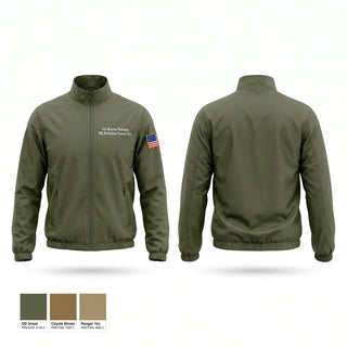 Windbreaker, 1st Marine Division HQ Battalion Comm Co, Marines, Teamtime, Team time, sublimation, custom sports apparel, team uniforms, spirit wear, spiritwear, sports uniforms, custom shirts, team store, custom team store, fundraiser sports, apparel fundraiser