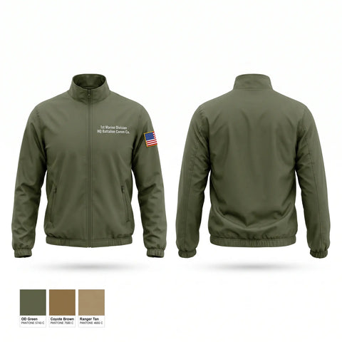Windbreaker, 1st Marine Division HQ Battalion Comm Co, Marines, Teamtime, Team time, sublimation, custom sports apparel, team uniforms, spirit wear, spiritwear, sports uniforms, custom shirts, team store, custom team store, fundraiser sports, apparel fundraiser