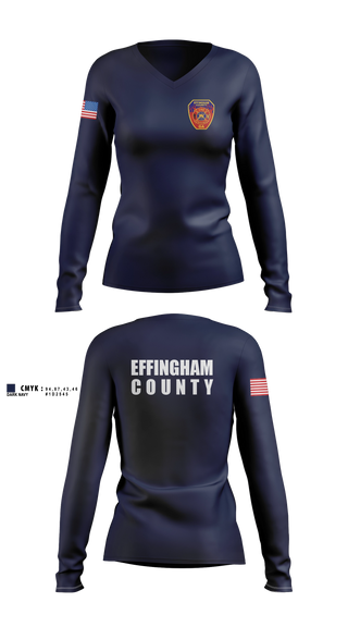 Womens Long Sleeve Vneck Shirt, ECFR, Fire Department, Teamtime, Team time, sublimation, custom sports apparel, team uniforms, spirit wear, spiritwear, sports uniforms, custom shirts, team store, custom team store, fundraiser sports, apparel fundraiser
