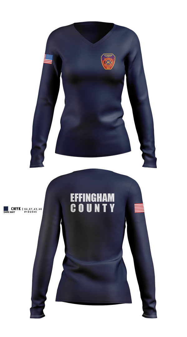 Womens Long Sleeve Vneck Shirt, ECFR, Fire Department, Teamtime, Team time, sublimation, custom sports apparel, team uniforms, spirit wear, spiritwear, sports uniforms, custom shirts, team store, custom team store, fundraiser sports, apparel fundraiser