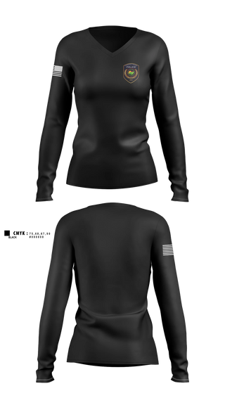 Womens Long Sleeve Vneck Shirt, FOREST PARK POLICE, Police, Teamtime, Team time, sublimation, custom sports apparel, team uniforms, spirit wear, spiritwear, sports uniforms, custom shirts, team store, custom team store, fundraiser sports, apparel fundraiser