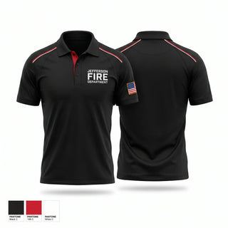 Short Sleeve Performance Polo, Jefferson Fire Department, Fire Department, Teamtime, Team time, sublimation, custom sports apparel, team uniforms, spirit wear, spiritwear, sports uniforms, custom shirts, team store, custom team store, fundraiser sports, apparel fundraiser