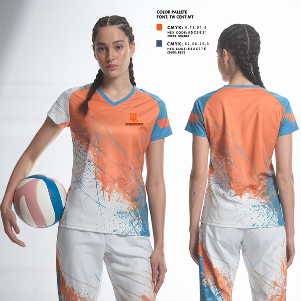 Womens Short Sleeve Vneck Shirt, Mountain Lakes Volleyball, Women's Volleyball, Teamtime, Team time, sublimation, custom sports apparel, team uniforms, spirit wear, spiritwear, sports uniforms, custom shirts, team store, custom team store, fundraiser sports, apparel fundraiser