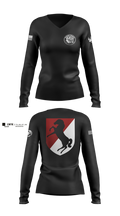 White Platoon Raging RhinosUs Army Women's Long Sleeve V-neck Shirt - 1