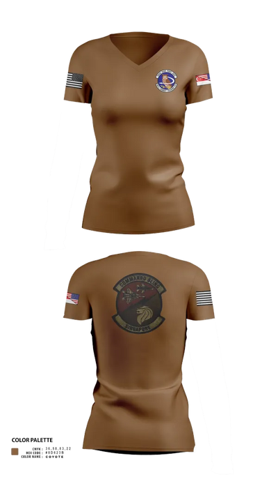 497 COMBAT TRAINING FLIGHT 24076021 Women's Short Sleeve V-neck Shirt - 20