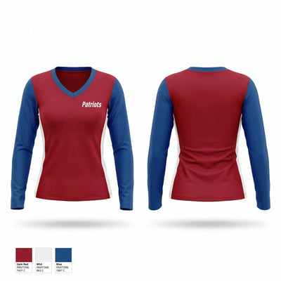Patriots Women's Long Sleeve V-neck Shirt - 1