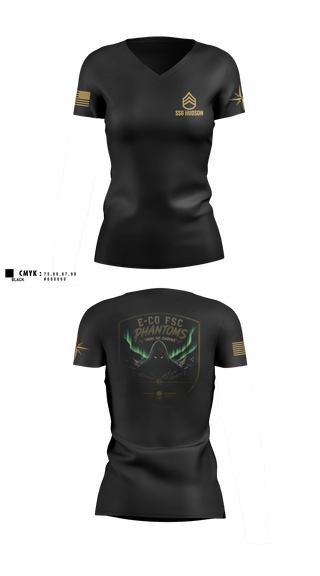 Womens Short Sleeve Vneck Shirt, E. Co 1-229 mx, Army, Teamtime, Team time, sublimation, custom sports apparel, team uniforms, spirit wear, spiritwear, sports uniforms, custom shirts, team store, custom team store, fundraiser sports, apparel fundraiser