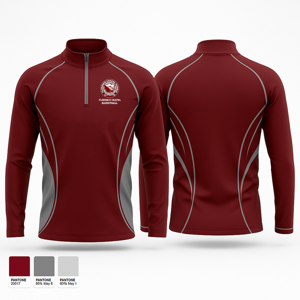 Quarter Zip Jacket, Florence Chapel Middle School Basketball, Men's Basketball, Teamtime, Team time, sublimation, custom sports apparel, team uniforms, spirit wear, spiritwear, sports uniforms, custom shirts, team store, custom team store, fundraiser sports, apparel fundraiser